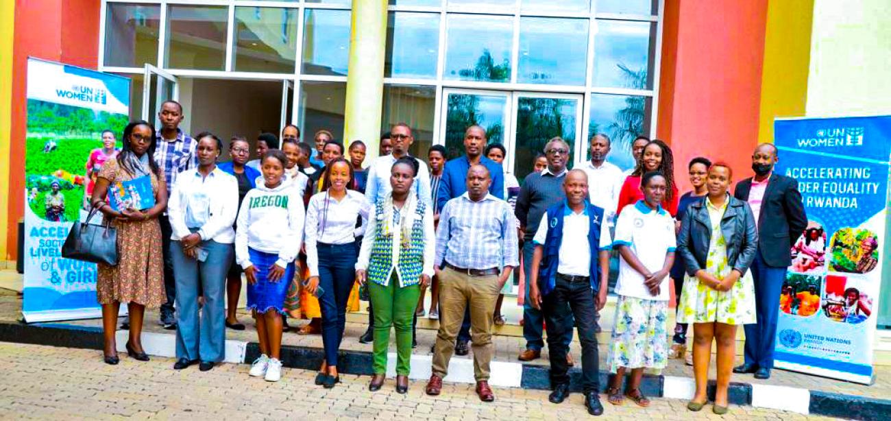 A group photo of UN Women partners after the event. Photo: UN Women Rwanda. 