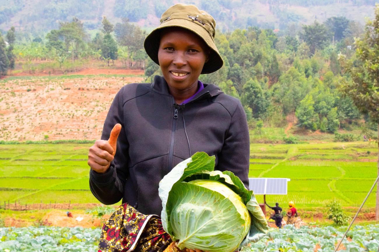 Goretti Uwitije, a happy beneficiary of the rural women economic empowerment project