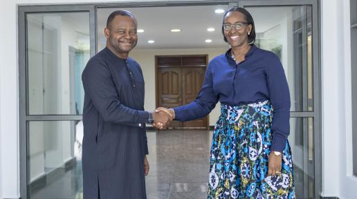 First Lady Jeannette Kagame receives One UN Resident Coordinator Dr. Ozonnia Ojielo