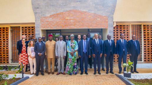 Government officials and partners gathered for a group photo to celebrate the opening of the ADR center